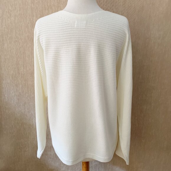 Ardene Ivory Dolman Sleeve Knit Sweater | Size Large - Picture 6 of 14